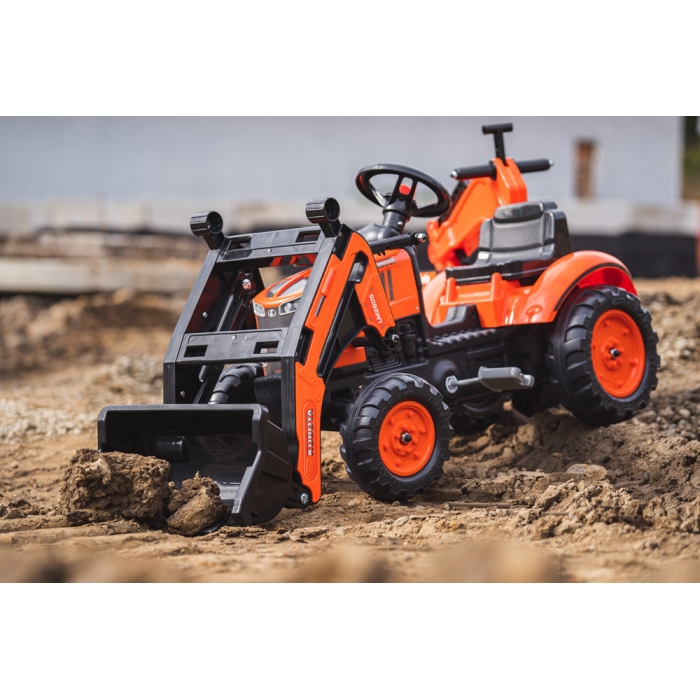 Falk Kubota M7171 Pedal Backhoe with Front Loader, Excavator, and Trailer, Ride-on +2 Years FA2065N