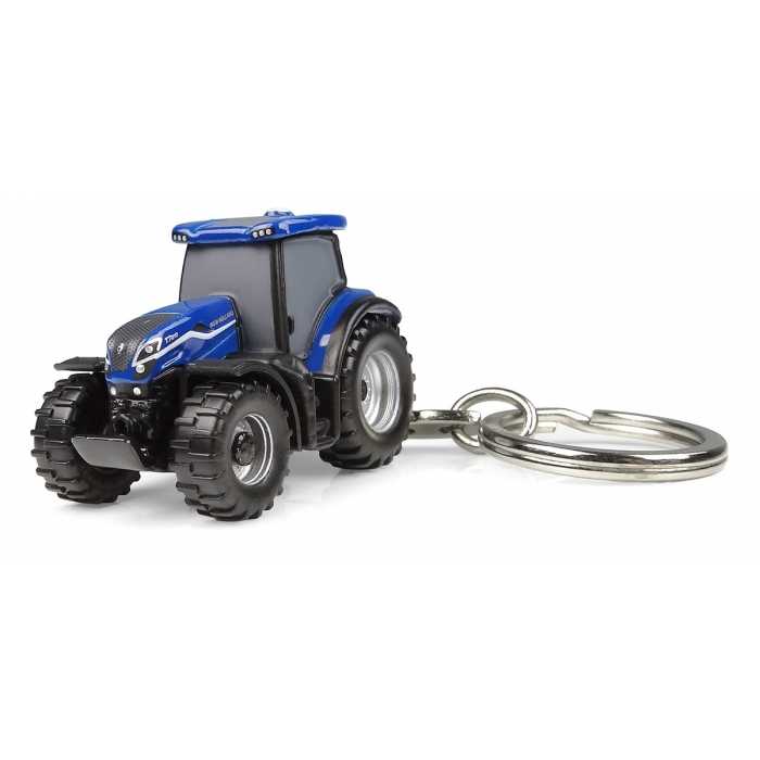 New Holland T7.210 "Dynamic Blue" Tractor Metal Keychain by Universal Hobbies UH5900